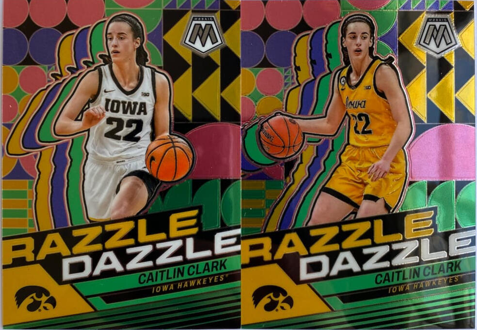 Caitlin Clark Mosaic Razzle Dazzle trading cards